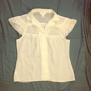 ANN TAYLOR LOFT Sheer Button Down